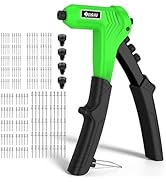 JiGiU Rivet Gun with 200PCs Rivets One-Handed Pop Rivet Gun Set Professional Hand Riveter Manual ...