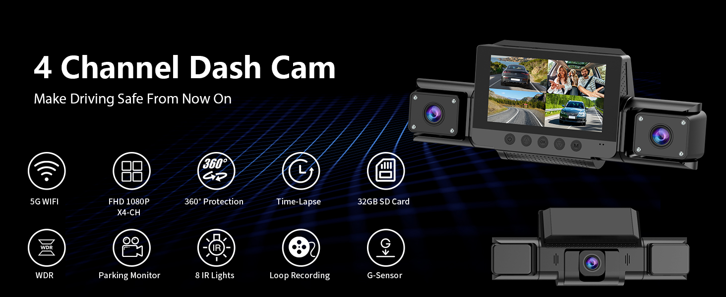 4 Channel Dash Cam