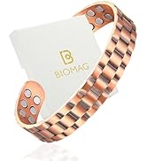 BioMag Magnetic Copper Bracelet for Men, 99.99% Pure Copper Cuff Bangle with 18 Magnets (3500 Gau...