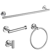 Bathroom Hardware Set, 4-Piece Towel Bar Set Brushed Nickle Towel Holder Set Includes 19.68 in To...
