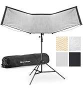 K&F CONCEPT Curved Reflector, Quick-Open Clamshell Light Reflector with Stand & Carrying Bag – 48...
