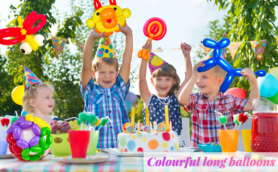 260 long balloons for balloon animals Colourful