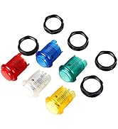 EG STARTS 5X 30mm Arcade LED Lights Push Button Built-in Switch 5V Illuminated Buttons for Arcade...