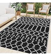 Smiry Outdoor Rug 5x8 ft, Waterproof Reversible Plastic Straw Rugs, Boho Outdoor Area Rug, Outsid...