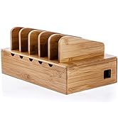 Prosumer's Choice Natural Bamboo Charging Station Rack for Smartphones and Tablets