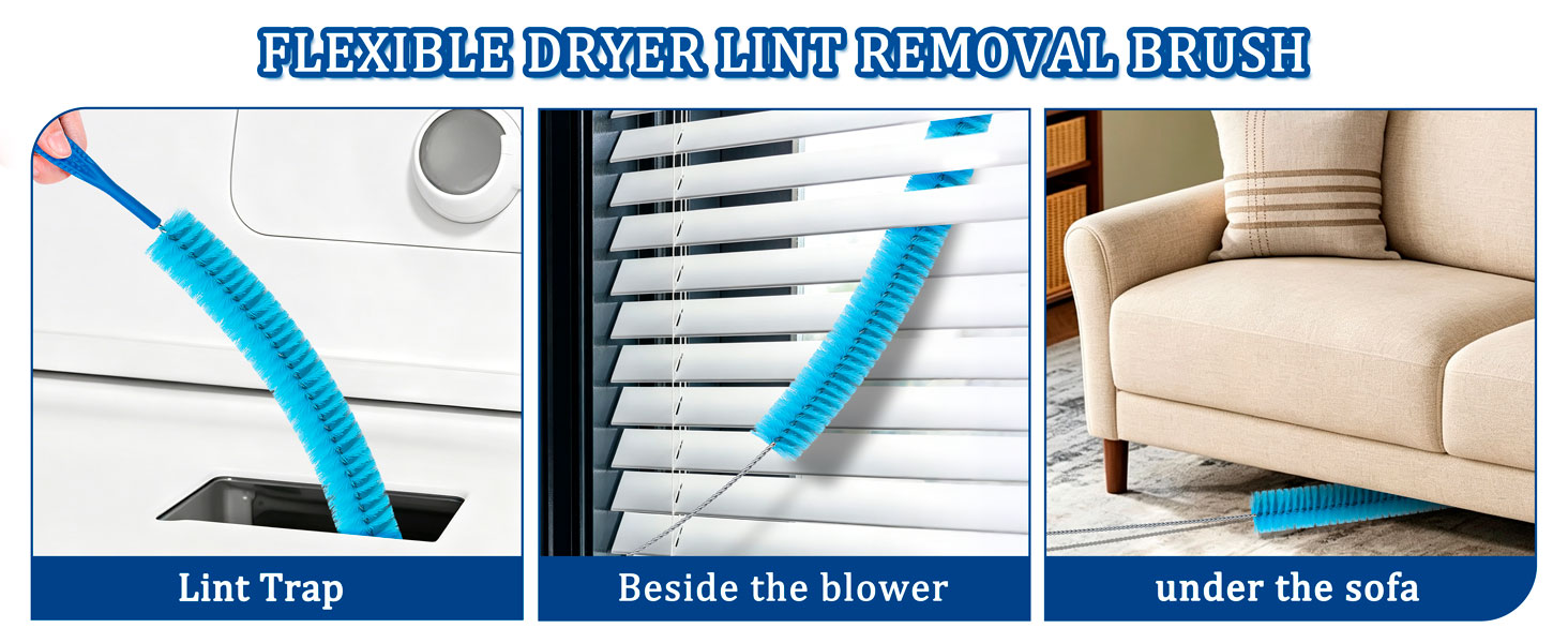 Dryer Vent Cleaner Kit, Vacuum Hose &amp;amp; Brush for Lint Trap Cleaning