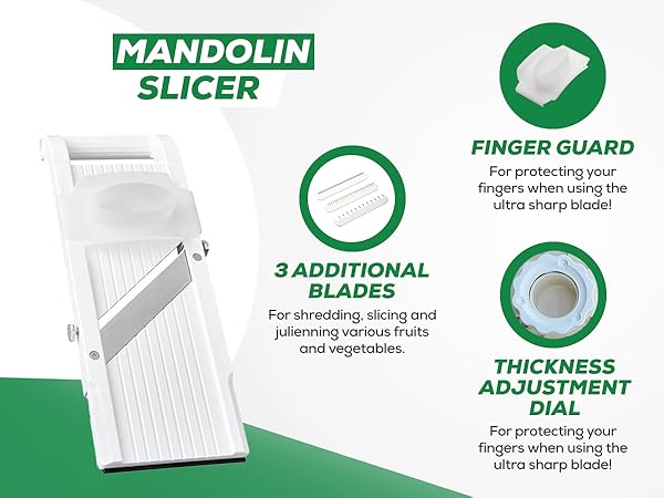 Benriner Mandoline Super Slicer, with 4 Japanese Stainless Steel Blades