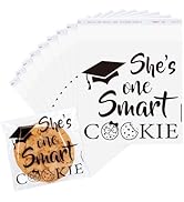 FYSUIMU 320Pcs Grad Graduation Cellophane Bag She's One Smart Cookie Self-Adhesive Treat Bags Cle...