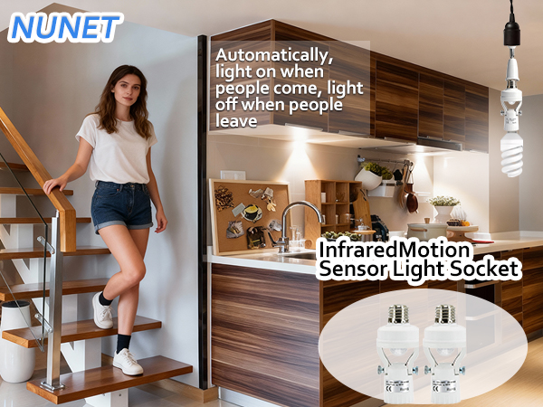 2pcs PIR Sensor Light Socket