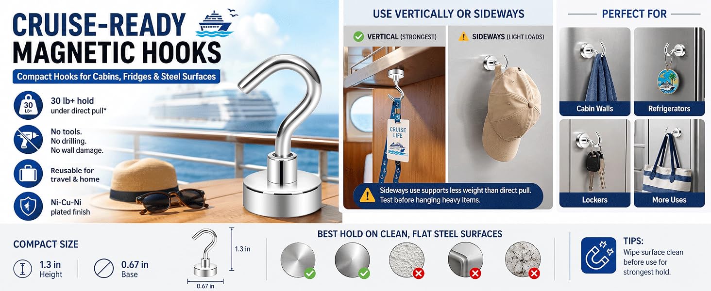Neosmuk magnetic hooks Silver