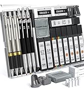FourCandies 25PCS Art Mechanical Pencil Set with Case, 3PCS Metal Artist Lead Pencil 0.5, 0.7, 0....