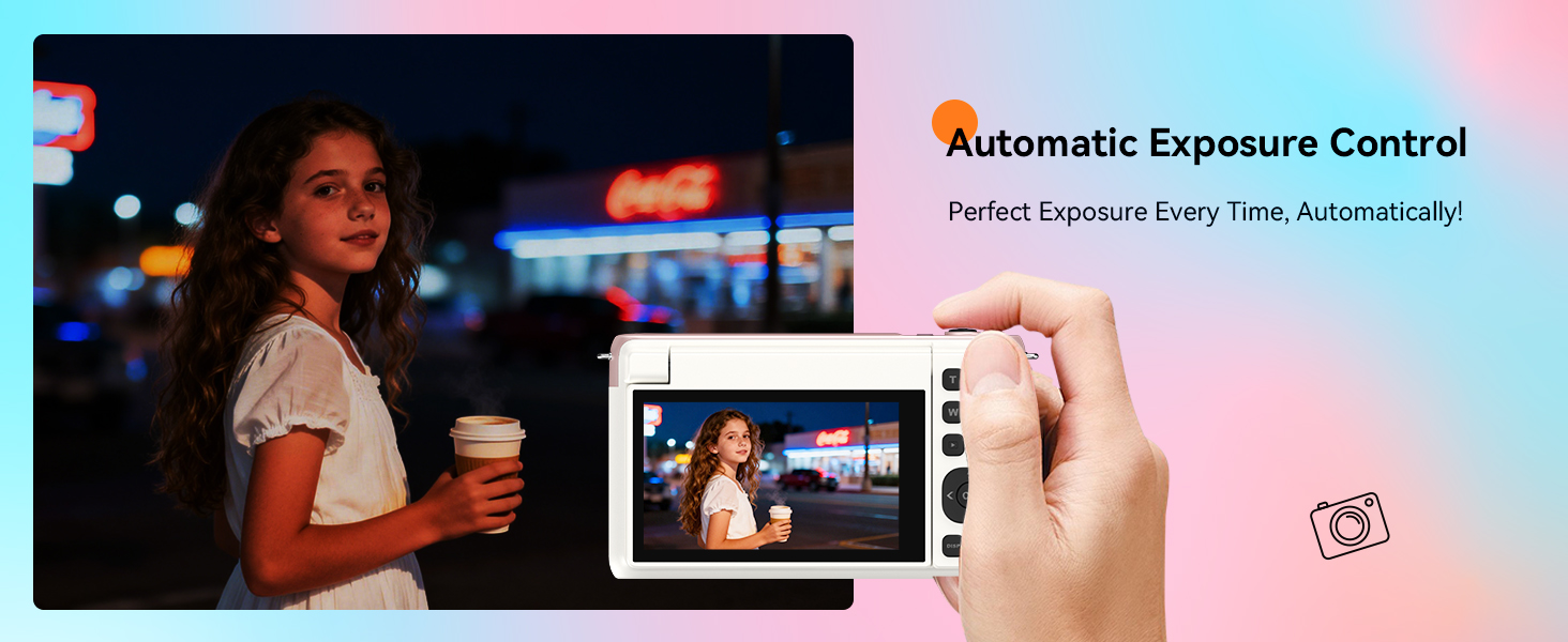 4k digital camera for teenagers photography autofocus pink foldable flip screen