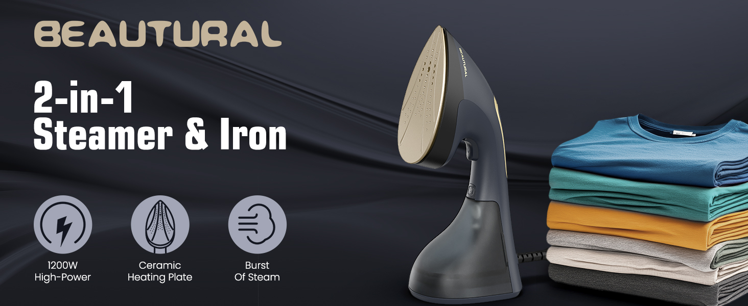 BEAUTURA 2-in-1 Steamer &amp;amp;amp; Iron