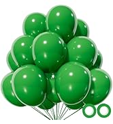 110Pcs Dark Green Balloons Latex Party Balloons 12 inch Round Helium Balloons for Dark Green Them...