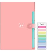 Forvencer Expanding File Folder, Pink Cute Folderfor Important Documents 5 Pocket Folder Organize...