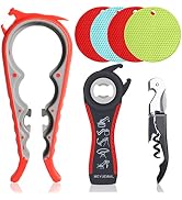 Latest Jar Opener Bottle Opener for Weak Hands, 5 in 1 Multifunctional Non-Slip Can Lid Opener To...