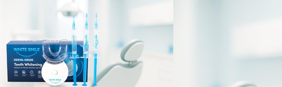 WHITE SMILE Teeth Whitening Kit, LED Light System, 35% Carbamide Peroxide 3 Gel