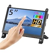 5 Inch Mini Monitor Small Monitor with Capacitive Touch Screen 1024 * 600 High Pixel Display Full...
