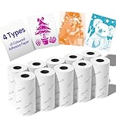 Phomemo 10 Rolls 4-Color Self-Adhesive Kids Camera Paper Refill, Color Developing Red/Green/Blue/...