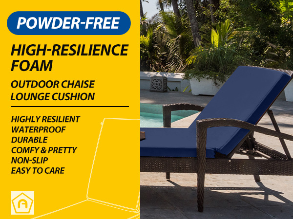 Outdoor deep seat cushion with high-resilience foam