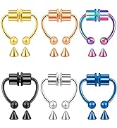 ONESING 2-6 16G Packs Magnetic Septum Nose Rings Fake Septum Ring Fake Septum Fake Nose Rings for...