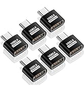 Duttek USB2.0 to USB C Adapter 6 Pack, USB Type C Male to USB 2.0 Type A Female Extension Connect...