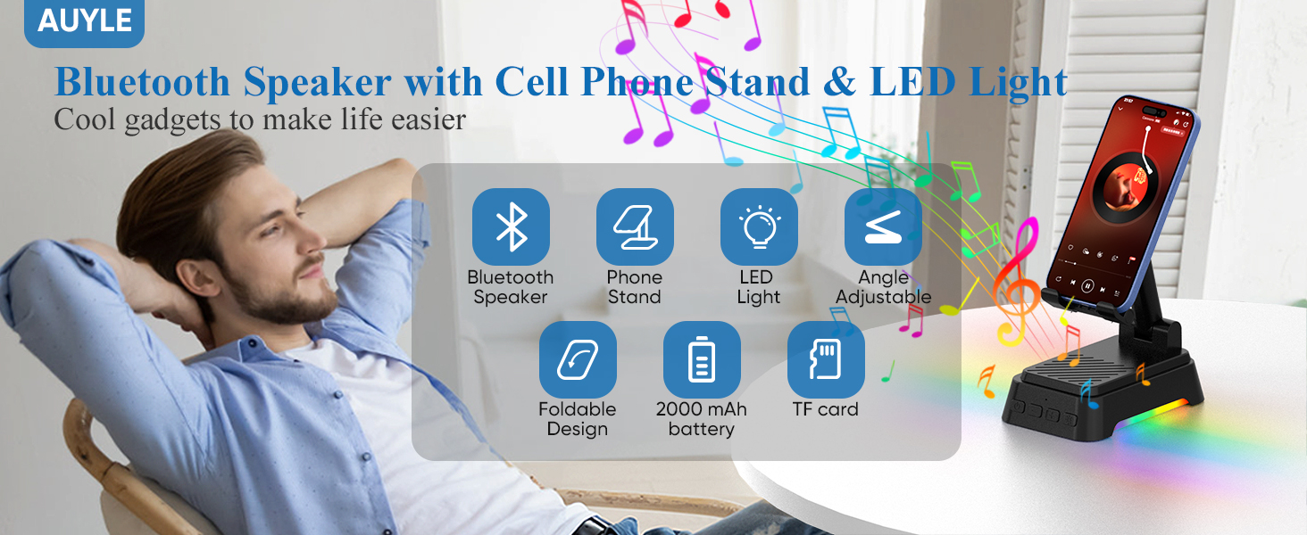 Bluetooth speaker with phone holder