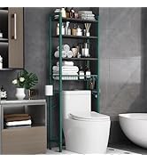 Kalrin Over-The-Toilet Storage Rack, 4-Tier Bathroom Organizer Shelf Over Toilet with Adjustable ...