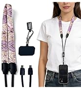 PassZone Phone Lanyard with Built-in USB-C Fast Charging Cable,Travel Phone Neck Lanyard,Anti The...