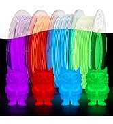 AMOLEN Silk Glow in The Dark Filament Multicolor, Glow Filament Silk Green, Silk Blue, Silk Purpl...