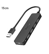 Aceele 4-Port USB 3.0 Hub, Ultra-Slim USB Hub with USB-C Powered Port