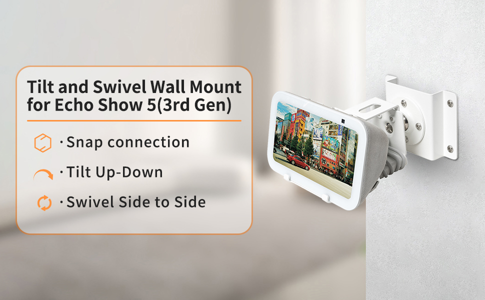 shinar Metal Wall Mount for Echo Show 5 (3rd Generation)