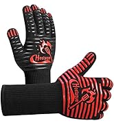 Grilling Gloves 1472? Extreme Heat Resistant, Grill BBQ Gloves for Men, Silicone Non-Slip Kitchen...