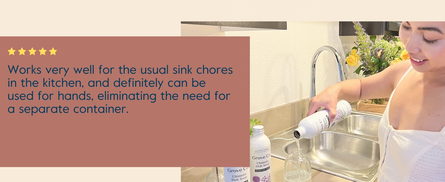 Grove co, refillable, dish soap, kitchen, dishes, refill