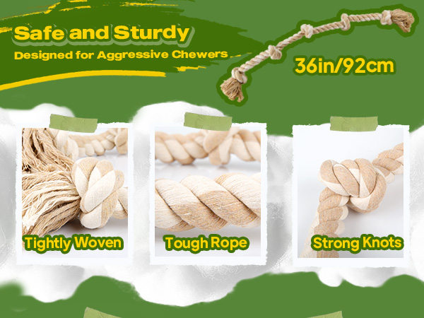 natural cotton dog rope toys
