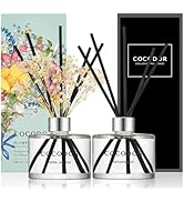 COCODOR Reed Diffuser Set / 6.7oz / 2 Pack/Flower Diffuser White Jasmine &amp; Signature Diffuser Ref...