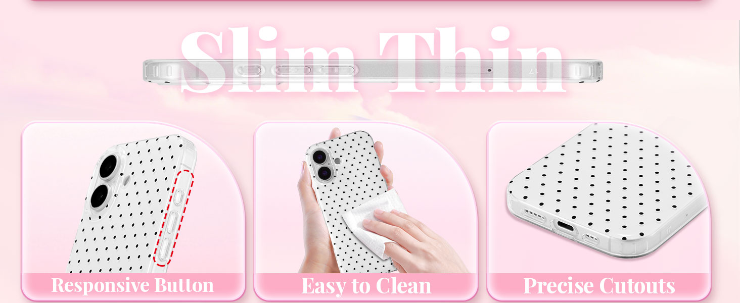 QLTYPRI Cute Polka Dot Shockproof Phone Case