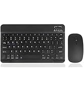 Wireless Keyboard and Mouse, Ultra-Slim Rechargeable Bluetooth Keyboard Mouse Combo,Cute Small Po...