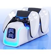 PS5 Controller Charger,PlayStation Charging Dock for PlayStation 5 Dualsense Edge with 6 LED &amp; RG...