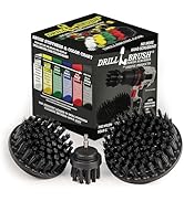 Ultra Stiff Drill Powered Cleaning Brush Set - Heavy Duty Industrial Stripping - Cordless Drill P...