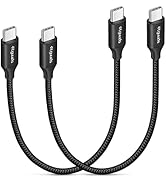 USB C to USB C Cable Short, [1ft 2-Pack] etguuds 60W Fast Charging Type-C Charger Cord Compatible...