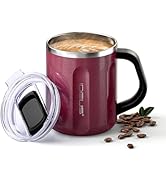 Ideus 16 oz Coffee Cup, Stainless Steel Coffee Travel Mug, Spill Proof Tea Mug with Handle and Li...