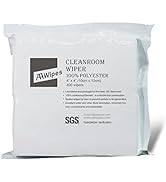 AAWipes Cleanroom Polyester Wipers 4"x4" (Bag of 400 Pcs) Double Knit 100% Polyester Wipes Lint F...