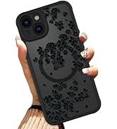 OOK Case for iPhone 15 Plus 6.7 Inch (Compatible with MagSafe) Floral Flowers Design Translucent ...