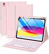 aMZCaSE for iPad 10th Generation Case with Keyboard 10.9 Inch(2022),7 Colors Backlight Keyboard C...