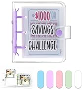 Dreamplay Mini Money Saving Binder, $1000 Money Saving Challenge Book Budget Binder with Envelope...
