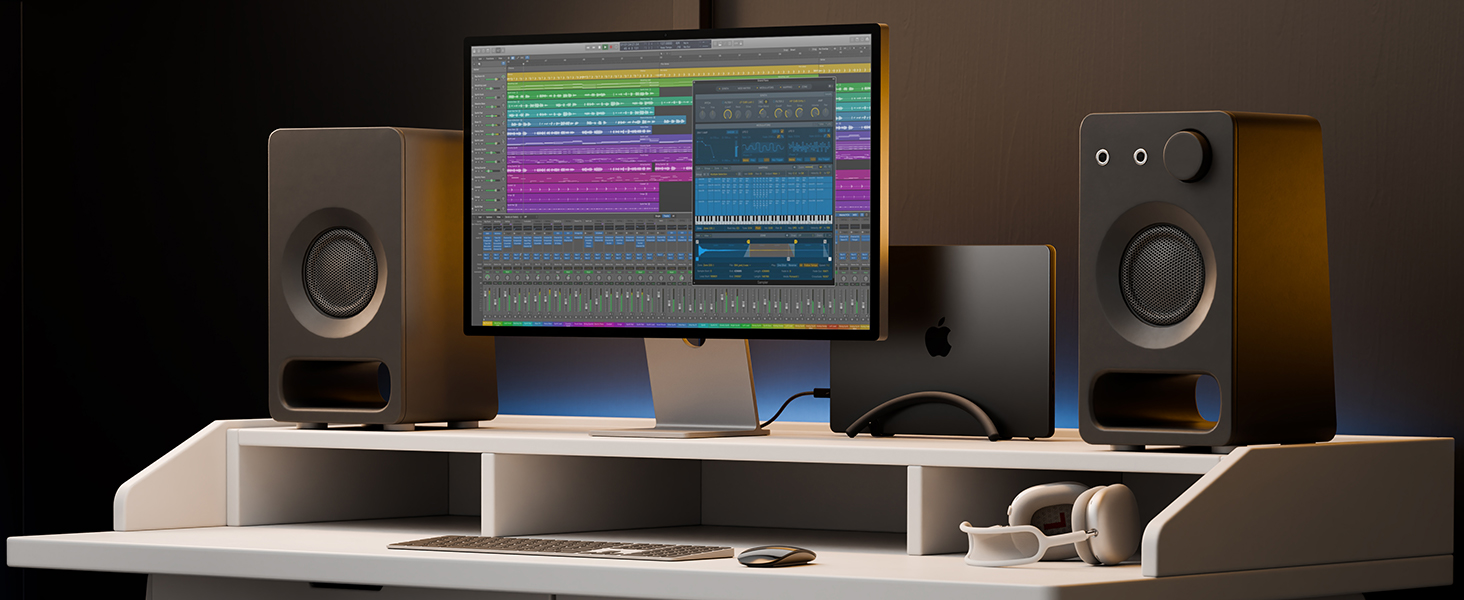 Content creator desk with BookArc Flex