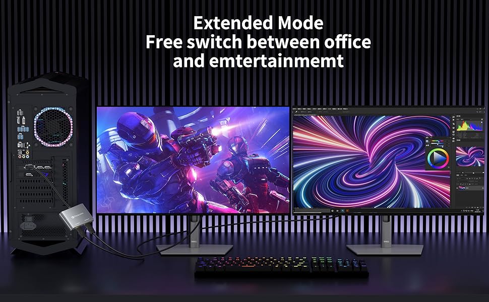 hdmi splitter 1 in 2 out extended display