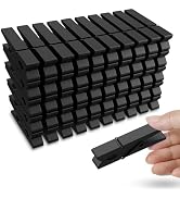 50PCS Colored Wooden Clothespins Black, 2.9inch Clothes Pins for Clip Pictures Photos Decorative,...