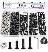 Taiss 210PCS M5 T-Nuts Screws Kit,Hammer Head T Slot Nut for 2020 Series Aluminum Profile,M5 Butt...